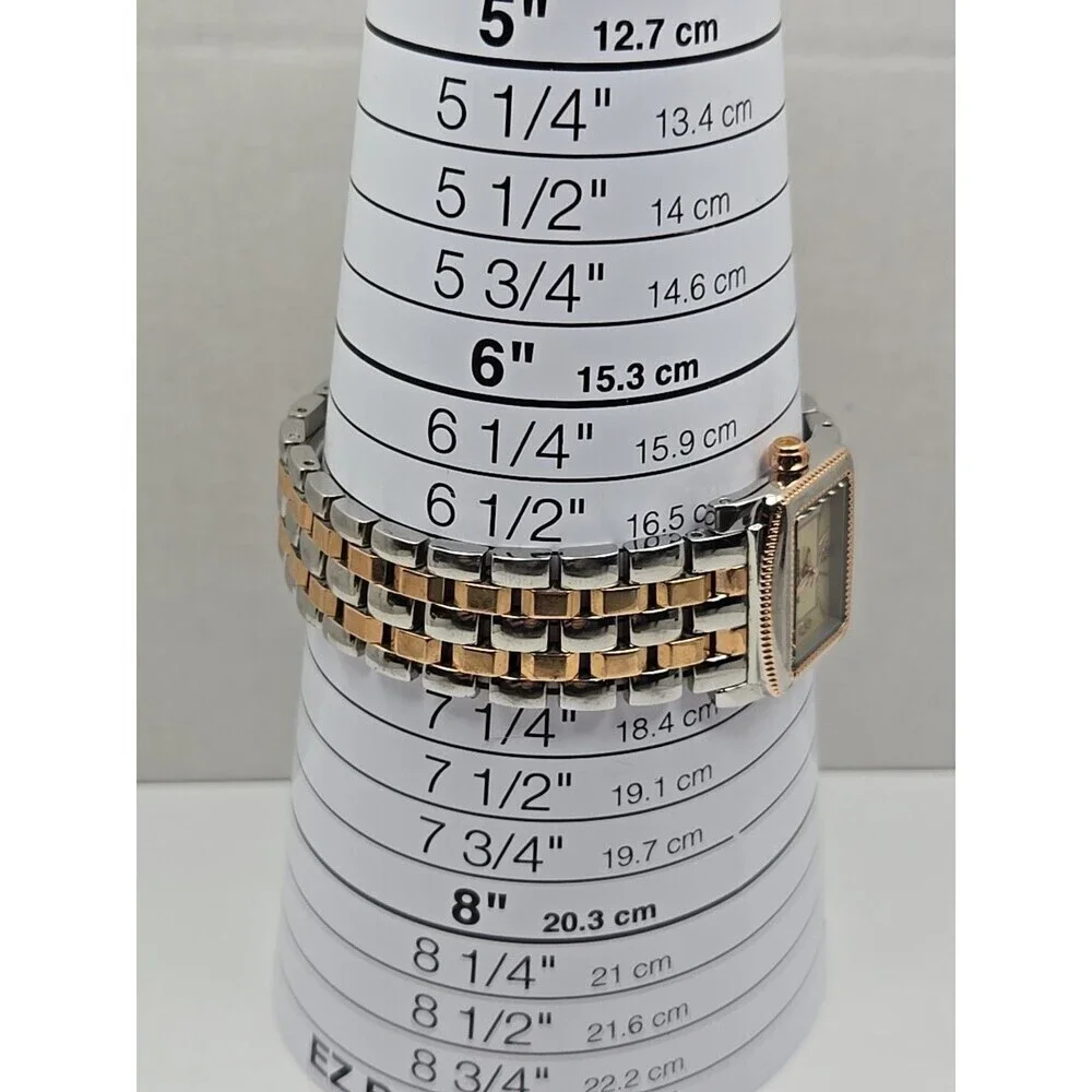 Tommy Bahama Womens Swiss MOP Tank Watch Rose Gold Silver Tone New Battery Dress